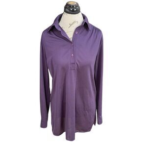 Zee Mar Quiche Womens Large Popover Purple Long Sleeve Preppy Indie Casual Y2K